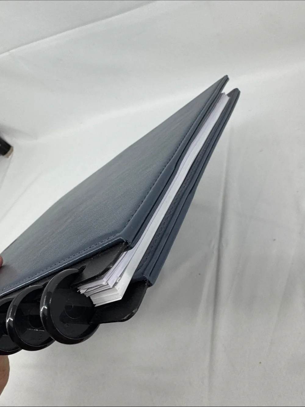 Arc Discbound Letter-sized Navy Leather Notebook, Planner Cover w/ Lined Pages